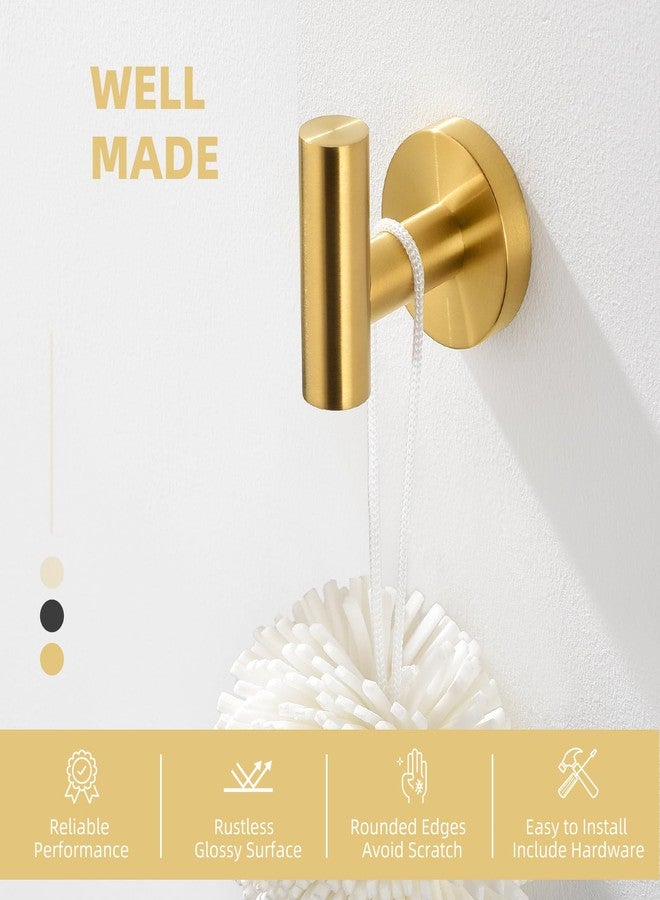 أنجل سيمبل خطاف منشفة حمام، حامل مناشف حمام بسيط بزاوية من الفولاذ المقاوم للصدأ SUS304، خطاف روب للجدار، ذهبي مصقول - Image 4